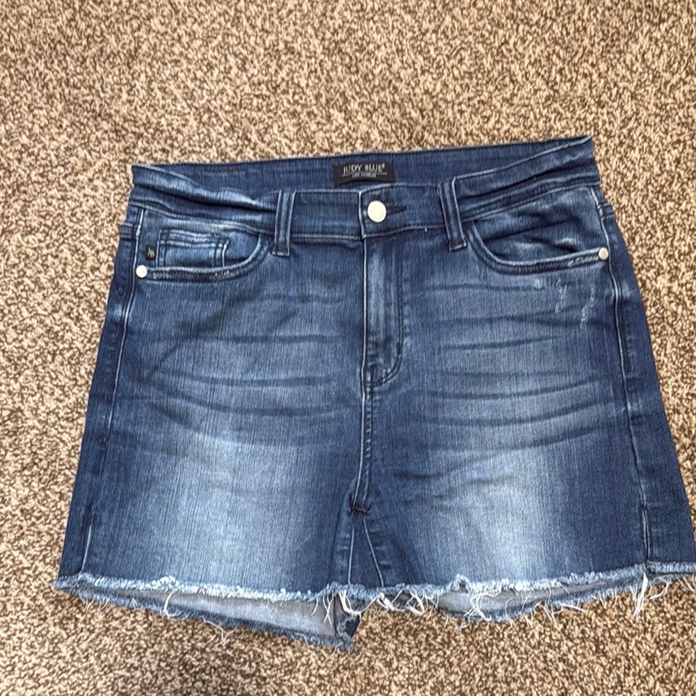 Judy Blue Dark Blue Distressed Denim Shorts